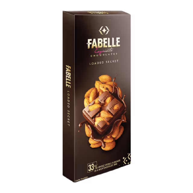 Loaded Secret - Milk Chocolate Bar with visible Almonds