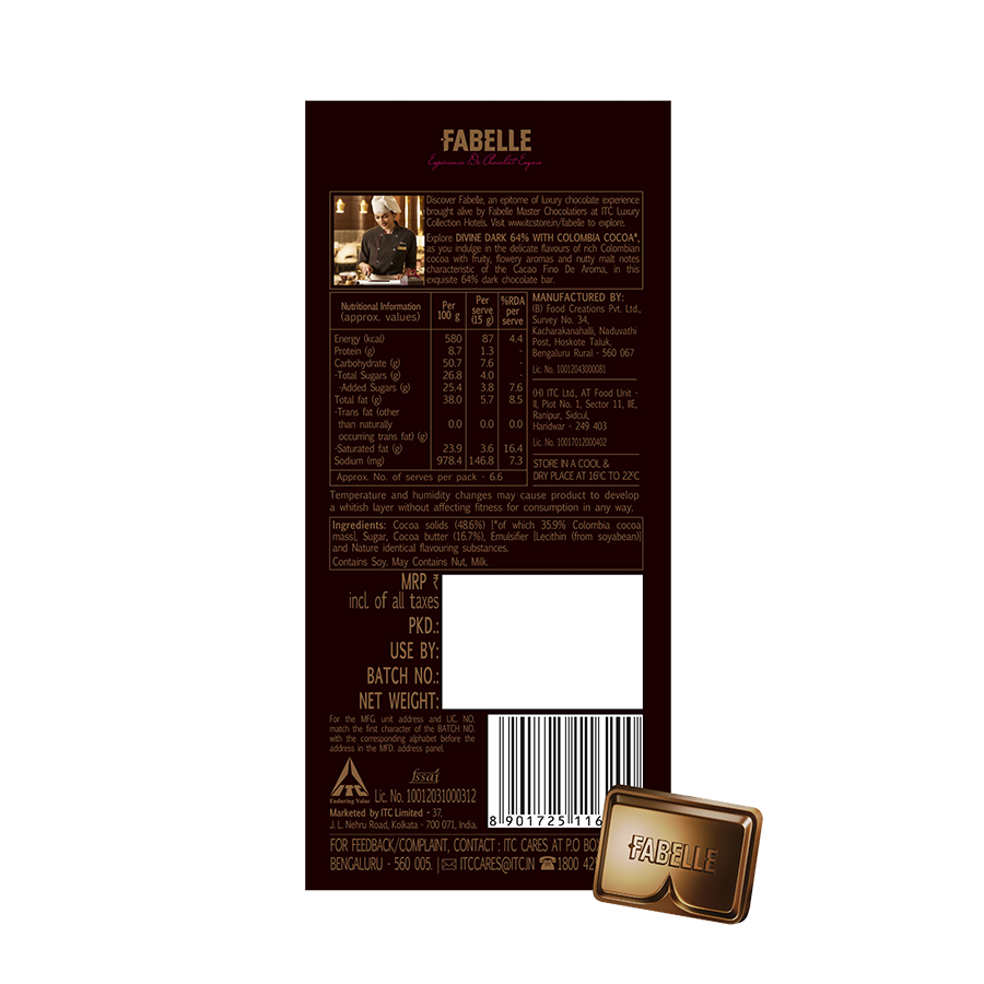 Divine Dark 64% with Colombia Cocoa | Vegan