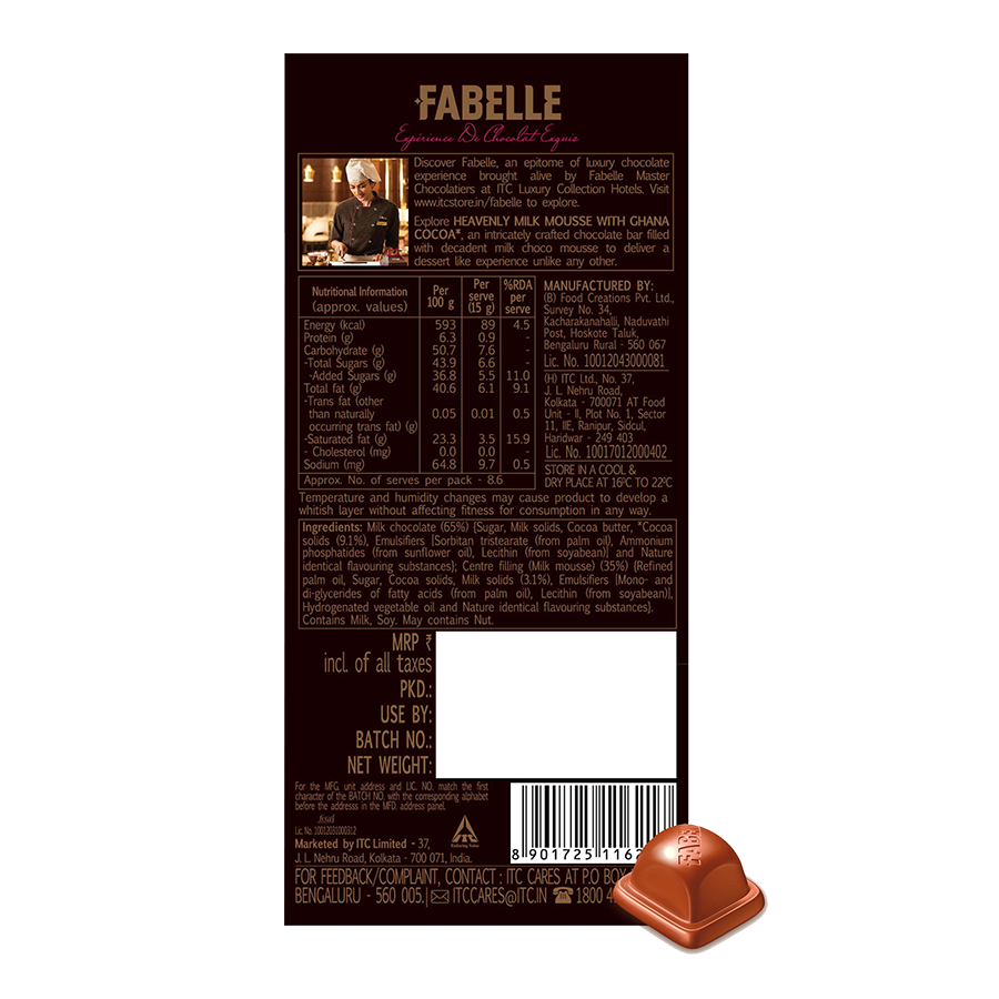 Fabelle Heavenly Milk Mousse with Ghana Cocoa – Decadent Milk Chocolate Delight