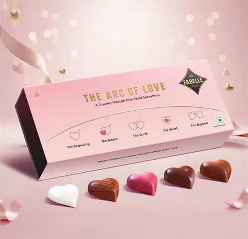 Valentine Hearts Collection - 5 Handcrafted Heart Shaped Pralines